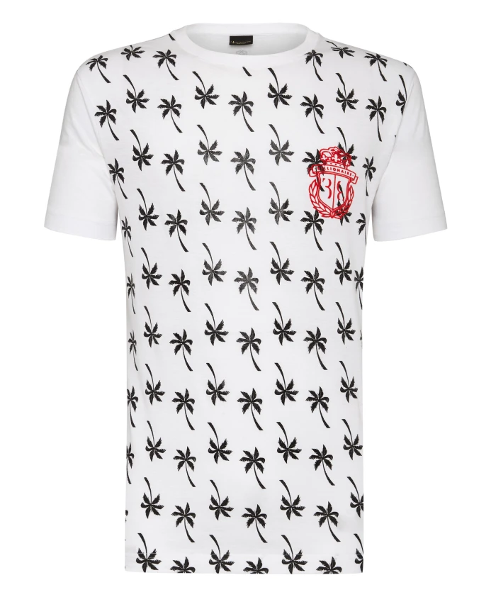 Футболка с круглым вырезом и принтом в виде пальм. Billionaire, белый
Футболка с круглым вырезом и принтом в виде пальм. Billionaire, белый
