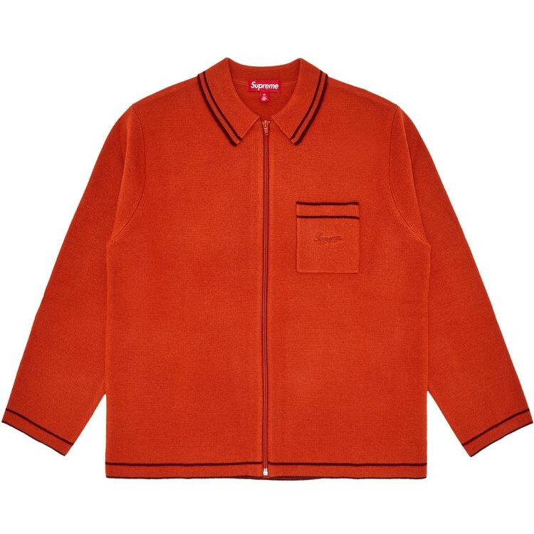 Свитер Supreme Zip Up Polo Sweater Burnt Orange, оранжевый 
Свитер Supreme Zip Up Polo Sweater Burnt Orange, оранжевый