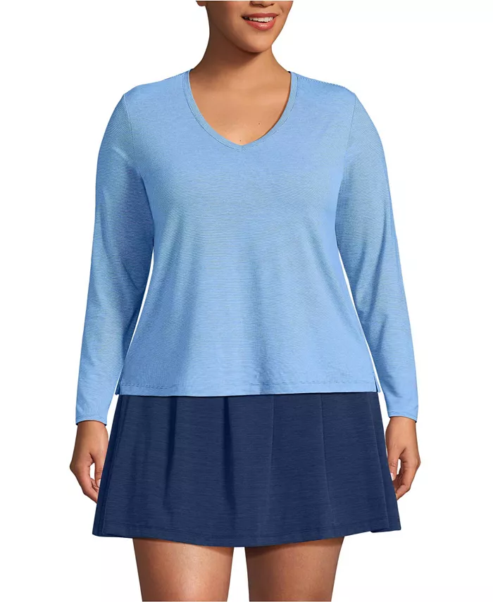 Топ Power Performance с длинными рукавами размера плюс Lands' End, синий
Топ Power Performance с длинными рукавами размера плюс Lands' End, синий