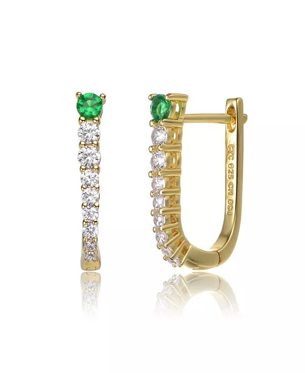 U-Образные серьги-кольца из стерлингового серебра с кубическим цирконием Genevive, green
U-Образные серьги-кольца из стерлингового серебра с кубическим цирконием Genevive, green