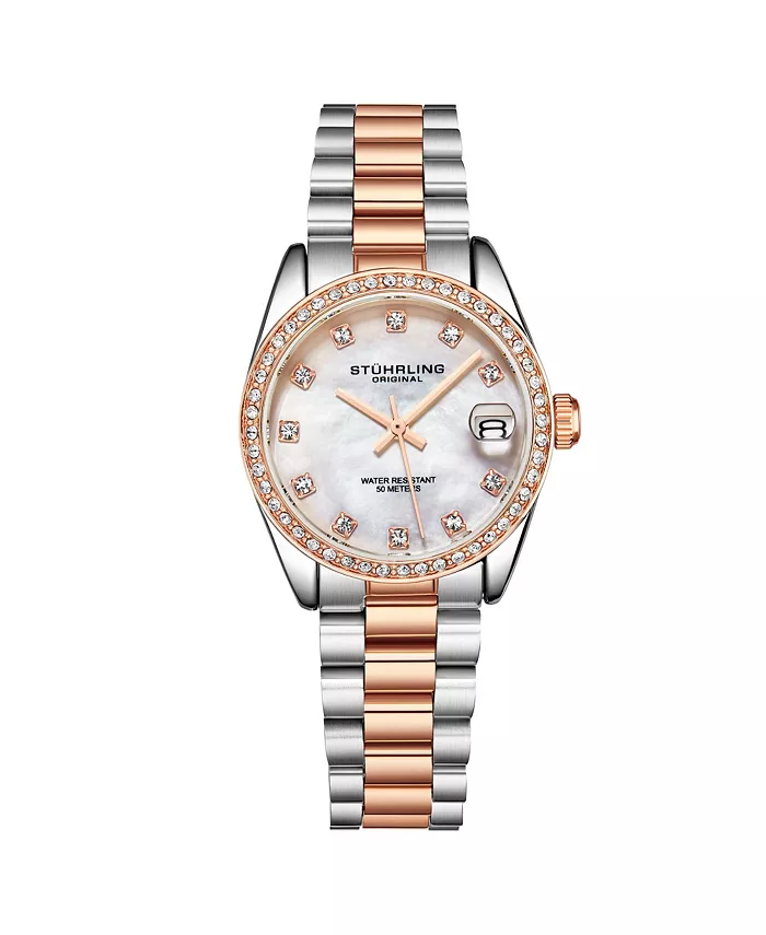 Женские часы Quartz с кристаллами на безеле, циферблатом из перламутра и браслетом из нержавеющей стали Stuhrling, розовый
Женские часы Quartz с кристаллами на безеле, циферблатом из перламутра и браслетом из нержавеющей стали Stuhrling, розовый