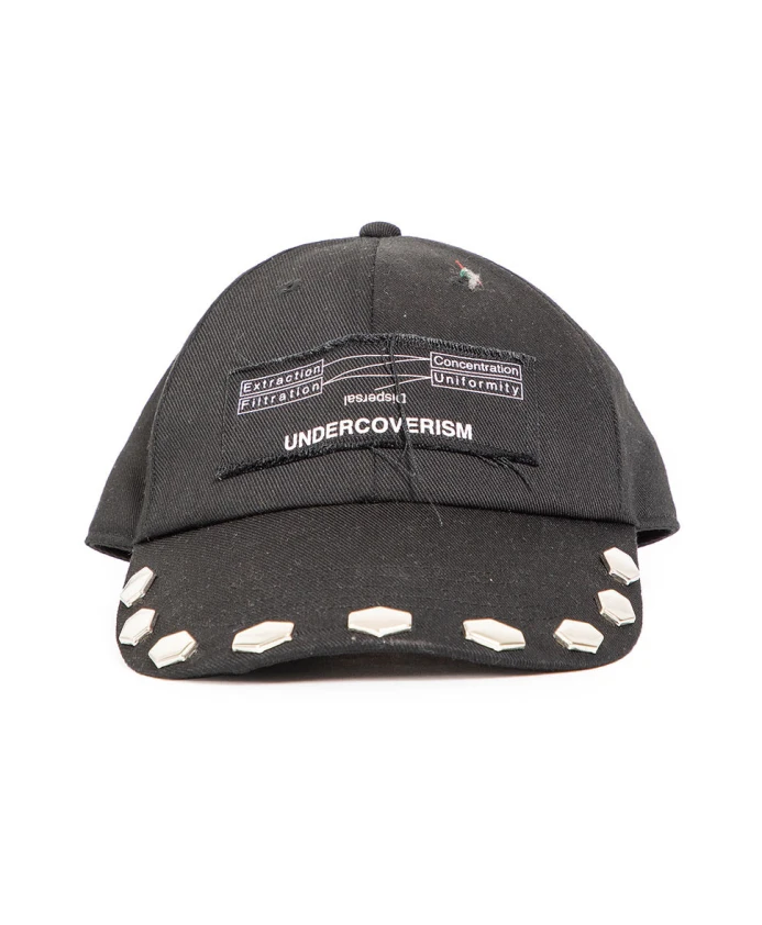 Черная кепка с нашивками и металлическими заклепками. Undercover, черный
Черная кепка с нашивками и металлическими заклепками. Undercover, черный