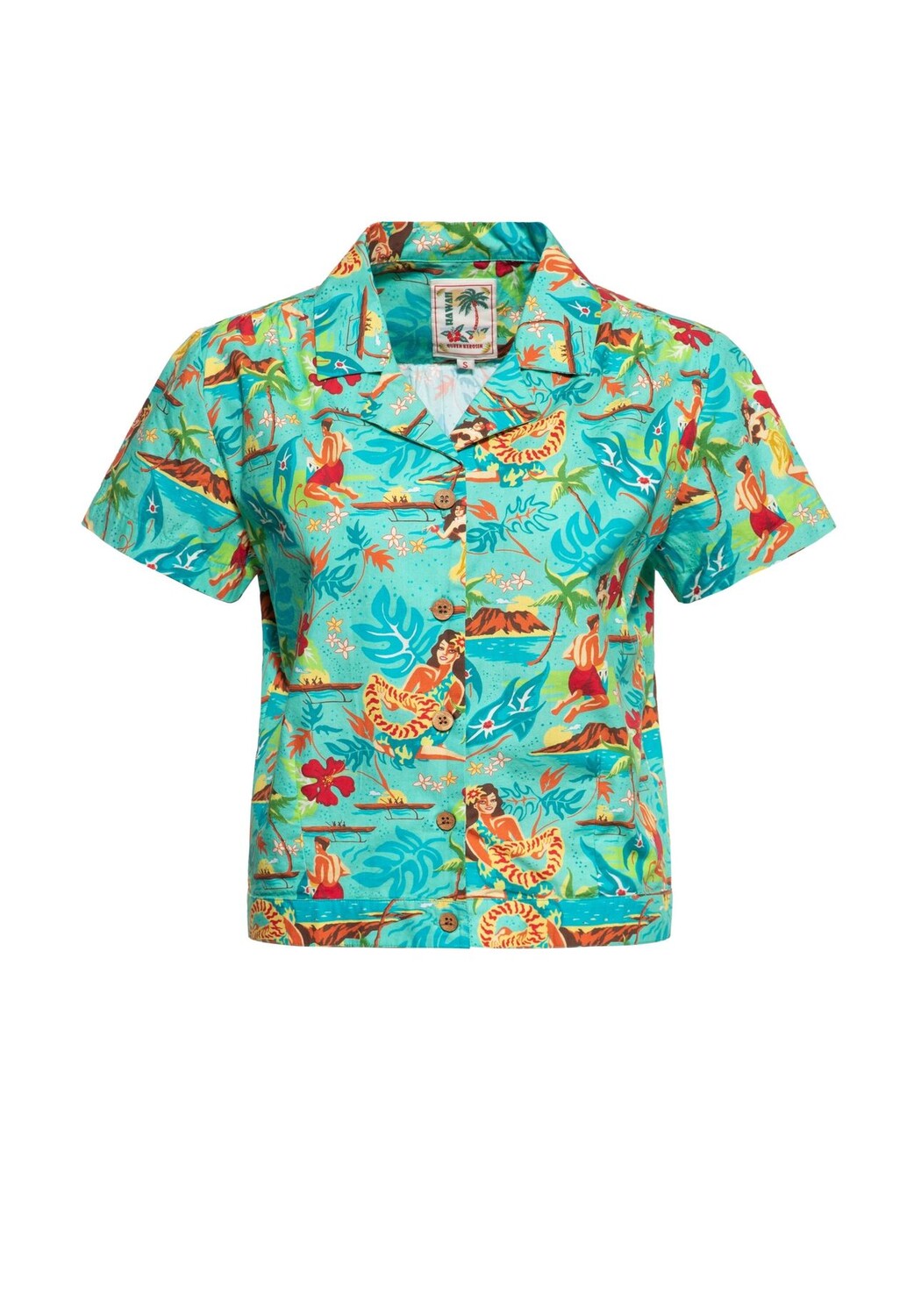 Блузка-рубашка гавайского дизайна QUEEN KEROSIN, мятный
Блузка-рубашка гавайского дизайна QUEEN KEROSIN, мятный