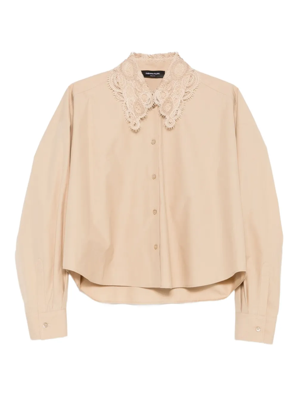 Рубашка на пуговицах с кружевной отделкой Fabiana Filippi, нейтральный
Рубашка на пуговицах с кружевной отделкой Fabiana Filippi, нейтральный