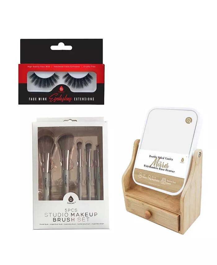 Набор Glamour Essentials: набор кистей для макияжа Studio, накладные ресницы (в одной упаковке) и двустороннее косметическое зеркало Pursonic, цвет Assorted Pre-pack (See Table 9
Набор Glamour Essentials: набор кистей для макияжа Studio, накладные ресницы (в одной упаковке) и двустороннее косметическое зеркало Pursonic, цвет Assorted Pre-pack (See Table 9