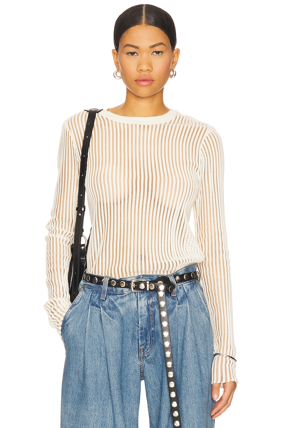 Полосатая кофта с экипажным вырезом Helmut Lang, ivory
Полосатая кофта с экипажным вырезом Helmut Lang, ivory