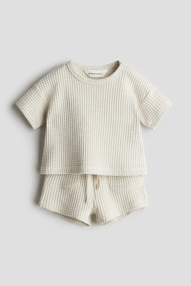 Костюм-Двойка из вафельного хлопка H&M, бежевый
Костюм-Двойка из вафельного хлопка H&M, бежевый