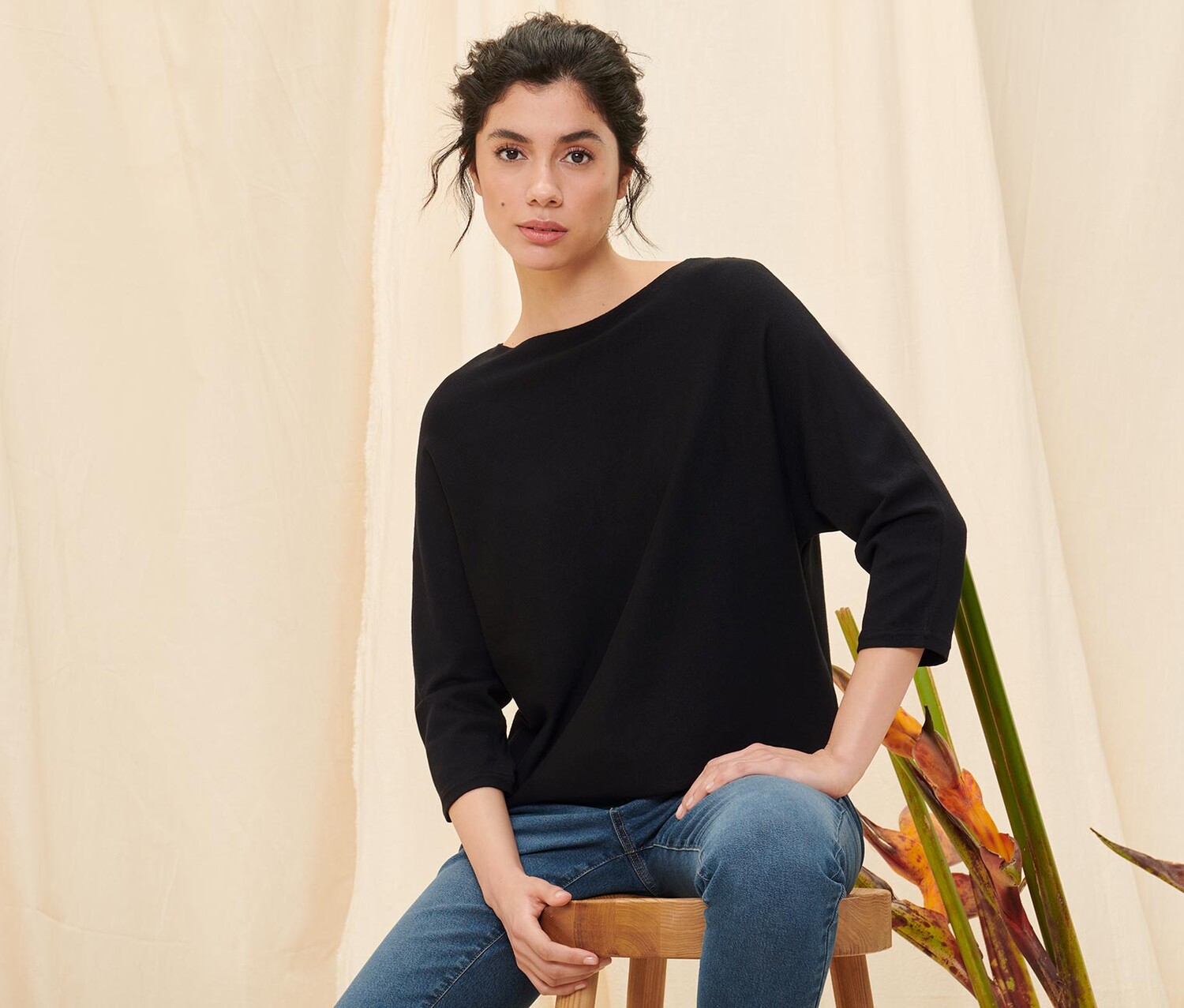 Свитер тонкой вязки Tchibo, черный 
Свитер тонкой вязки Tchibo, черный