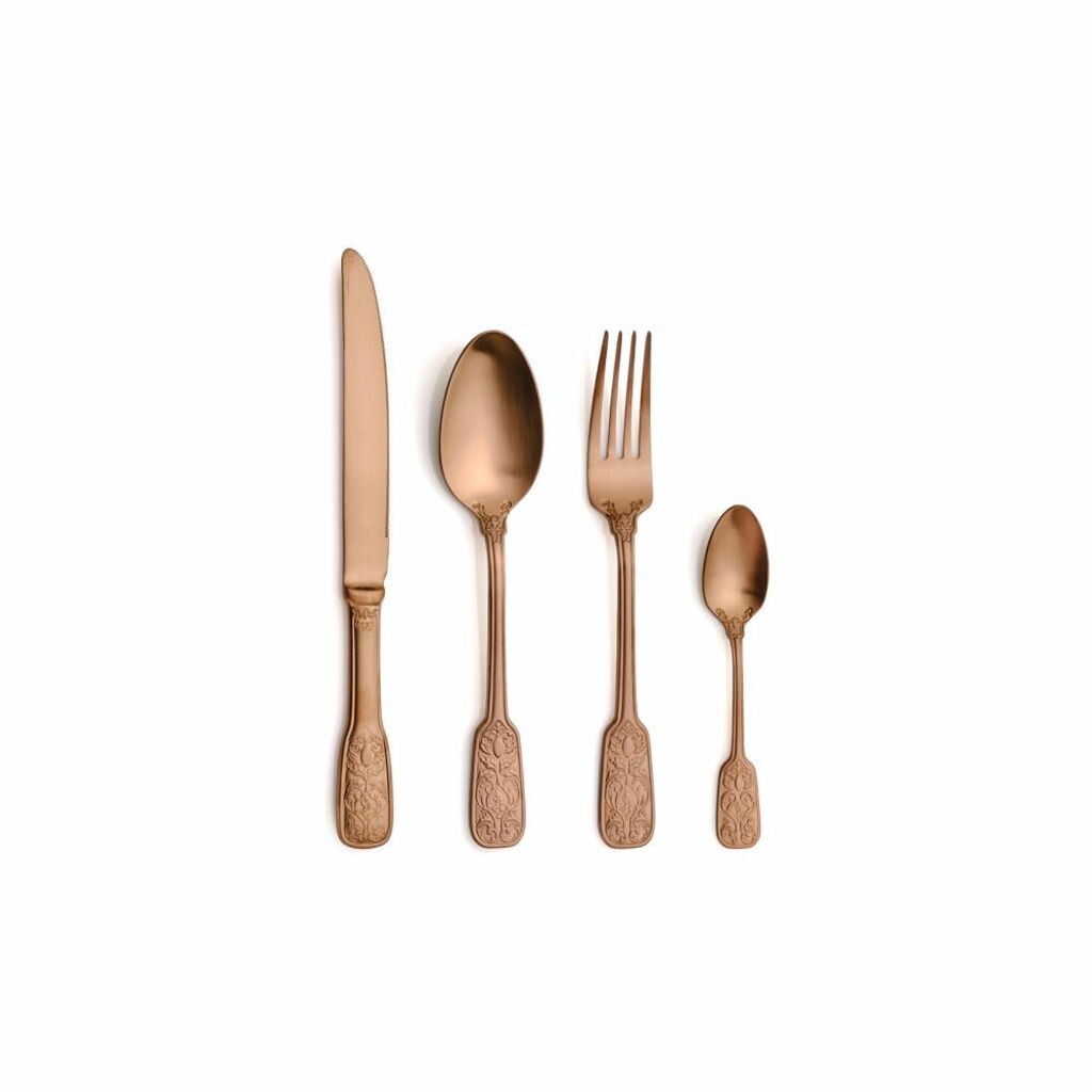 Comas Versailles Satin Copper Набор столовых приборов из 24 предметов, настольные столовые приборы, нержавеющая сталь 18/10, медного цвета, 8806
Comas Versailles Satin Copper Набор столовых приборов из 24 предметов, настольные столовые приборы, нержавеющая сталь 18/10, медного цвета, 8806