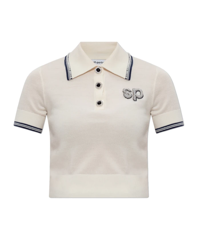Рубашка-Поло с блестящими аппликациями Self Portrait, бежевый
Рубашка-Поло с блестящими аппликациями Self Portrait, бежевый