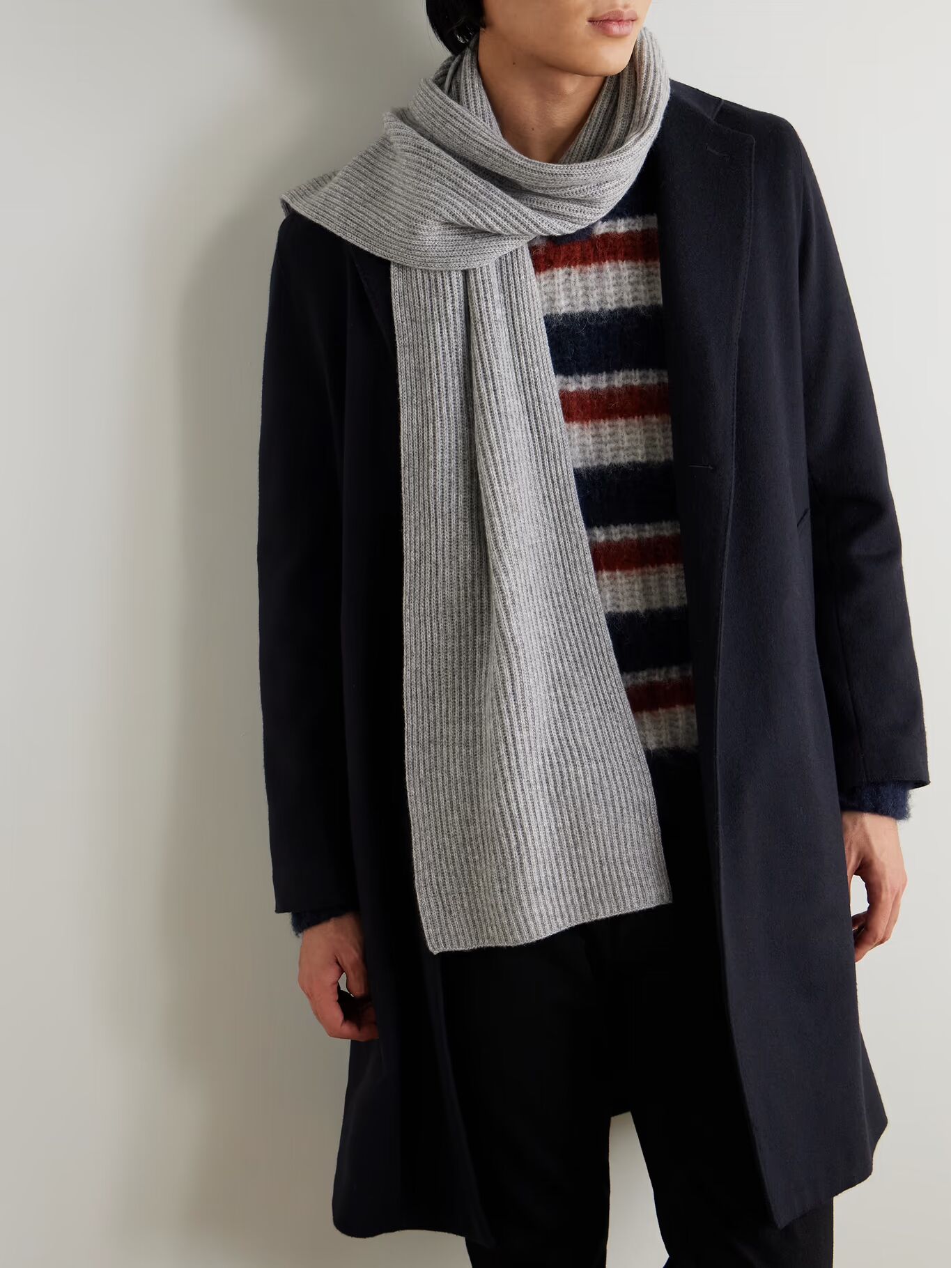 Кашемировый шарф в рубчик MR P., серый
Кашемировый шарф в рубчик MR P., серый