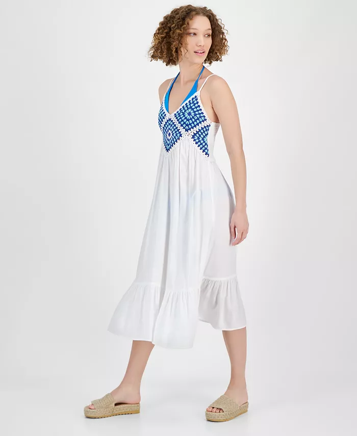 Женское кружевное миди-платье-накидка с ажурным лифом Raviya, белый
Женское кружевное миди-платье-накидка с ажурным лифом Raviya, белый