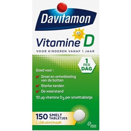 Давитамон Витамин D для детей - Рост и развитие - Диетическая добавка - плавящиеся таблетки 150 шт. Davitamon
Давитамон Витамин D для детей - Рост и развитие - Диетическая добавка - плавящиеся таблетки 150 шт. Davitamon