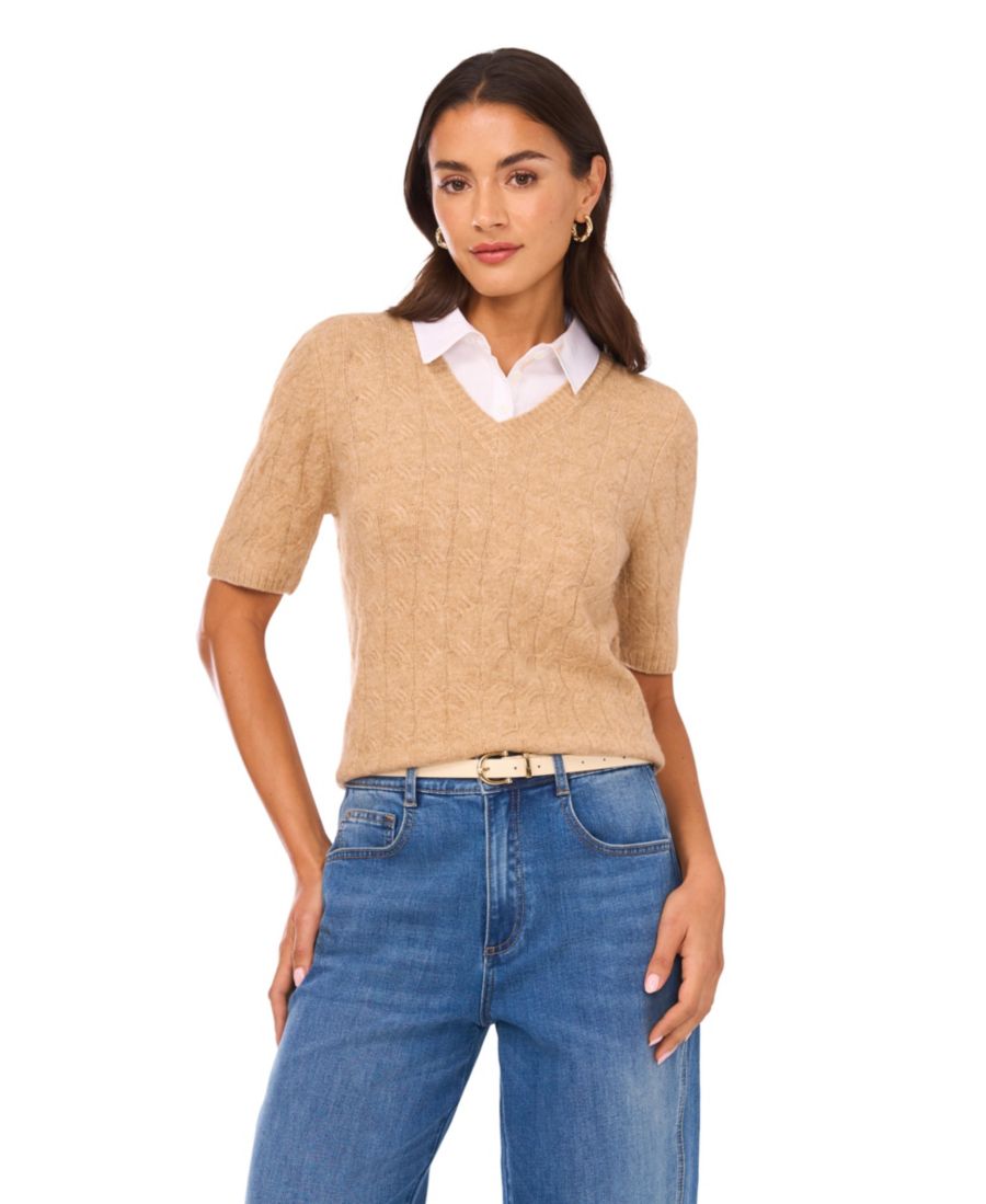 Женский свитер с пришитой рубашкой Vince Camuto, Latte Heather
Женский свитер с пришитой рубашкой Vince Camuto, Latte Heather