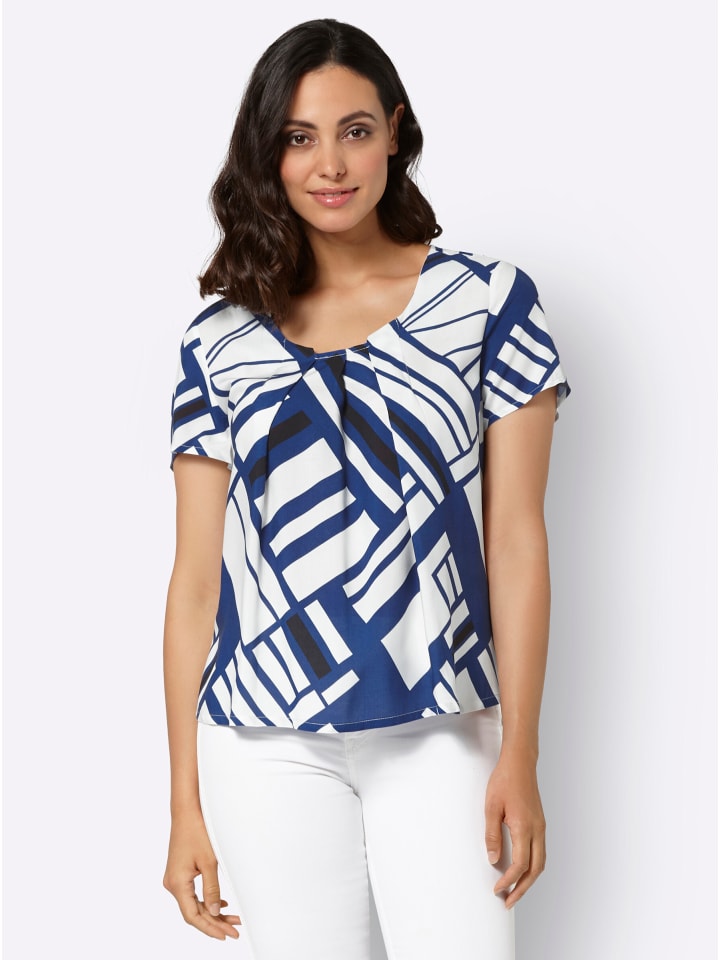 WITT WEIDEN Блузка с принтом королевского синего и кремового цвета
WITT WEIDEN Блузка с принтом королевского синего и кремового цвета