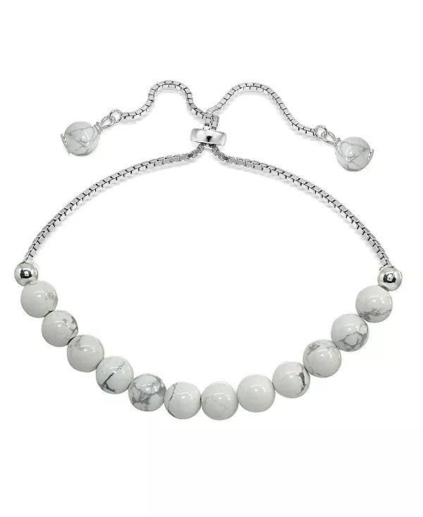 Регулируемый браслет из натуральных камней и серебряной пластины Macy'S, howlite
Регулируемый браслет из натуральных камней и серебряной пластины Macy'S, howlite