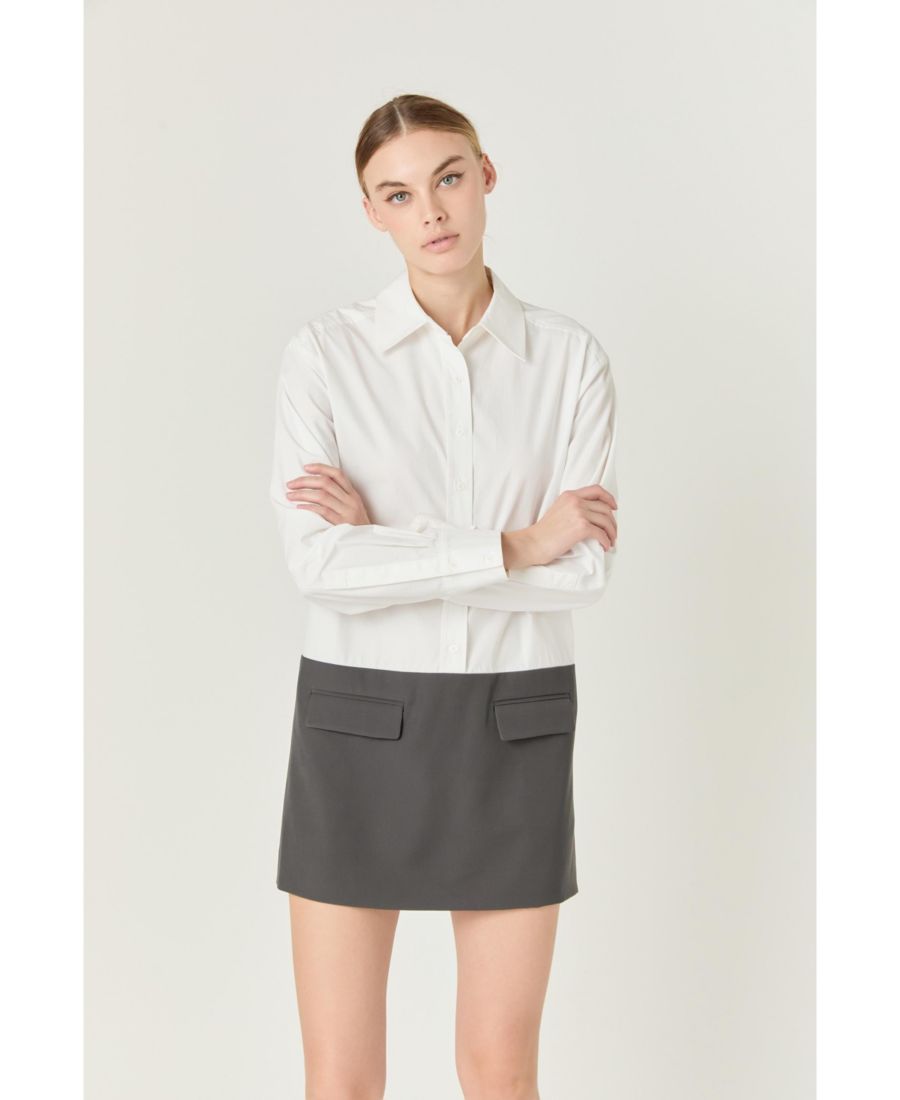 Женское мини-платье-рубашка endless rose, White / charcoal
Женское мини-платье-рубашка endless rose, White / charcoal