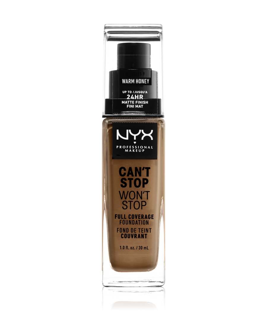 Жидкая основа NYX Professional Makeup Can't Stop Won't Stop 24-Hour Foundation, Nr. 15.9 - Warm Honey, 30 ml
Жидкая основа NYX Professional Makeup Can't Stop Won't Stop 24-Hour Foundation, Nr. 15.9 - Warm Honey, 30 ml