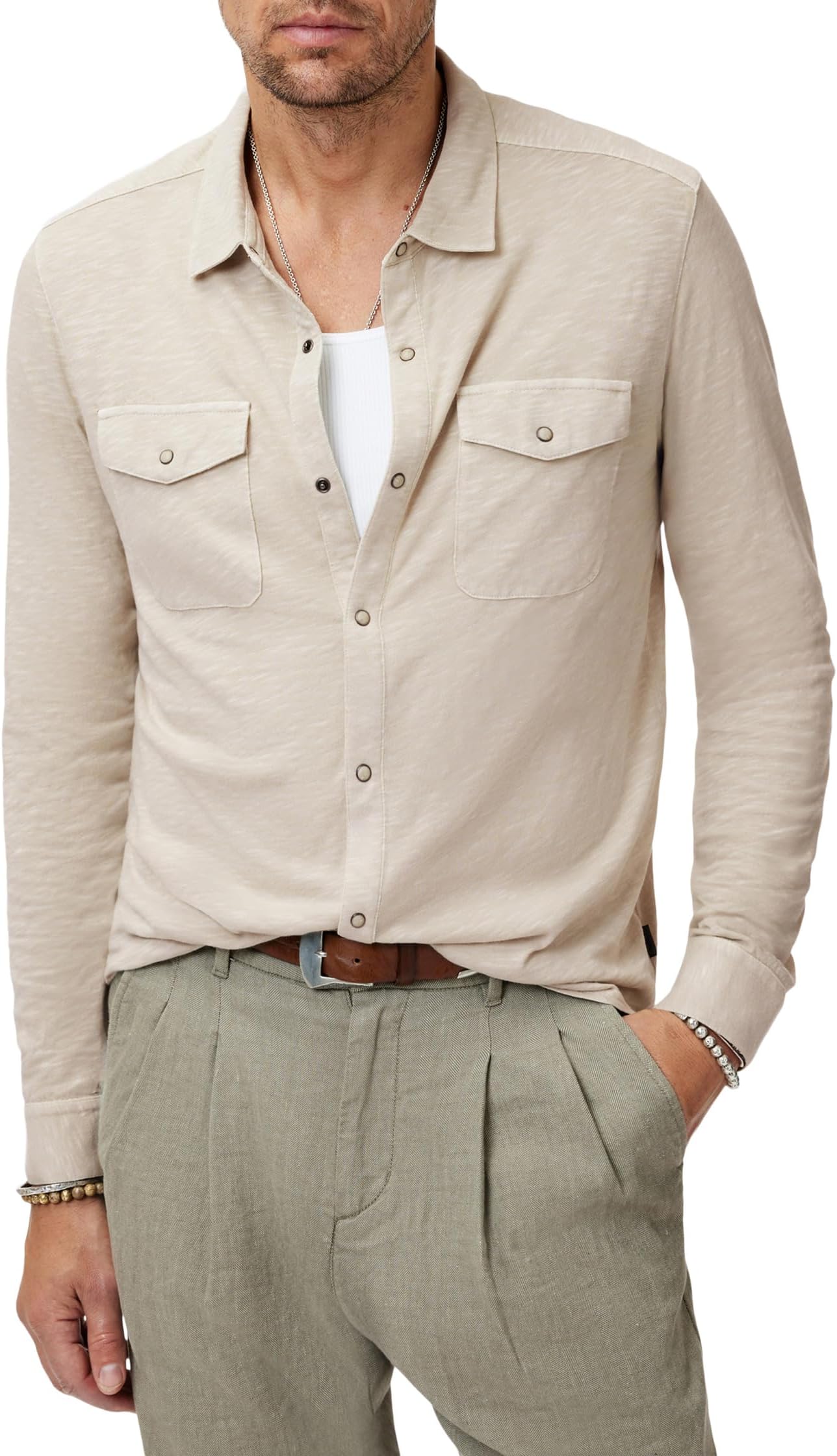 Рубашка John Varvatos Arvon Western Shirt K5061S25, цвет Almond
Рубашка John Varvatos Arvon Western Shirt K5061S25, цвет Almond