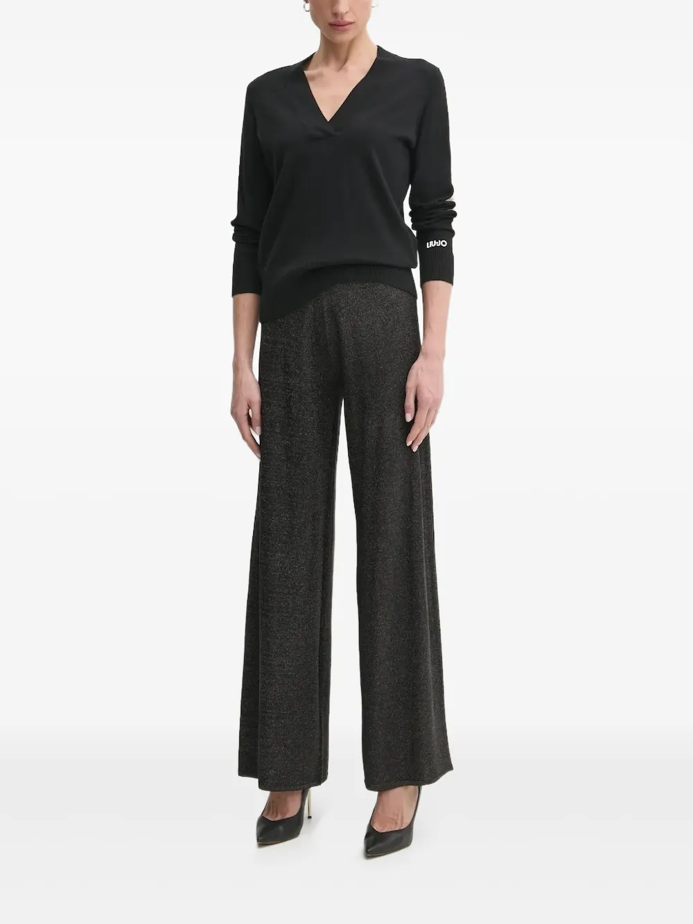 Свитер с V-образным вырезом и бисером LIU JO, черный
Свитер с V-образным вырезом и бисером LIU JO, черный