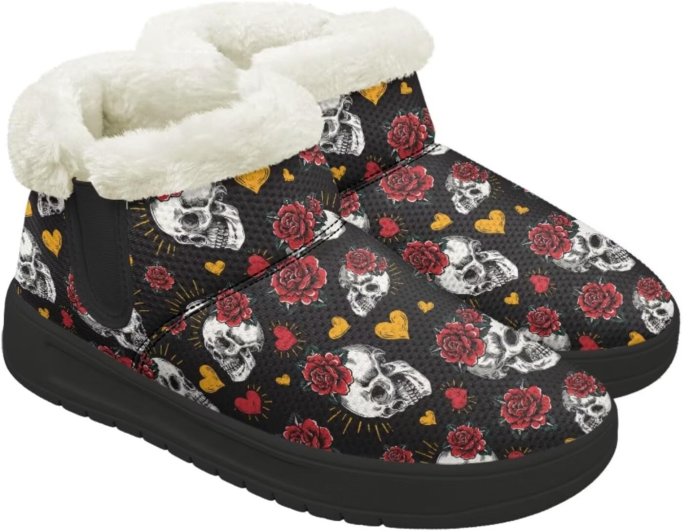 Зимние ботинки Forchrinse для женщин и мужчин, с меховой подкладкой, для ходьбы на улице, короткие, с теплой подошвой и противоскользящей стелькой, Skull Flowers
Зимние ботинки Forchrinse для женщин и мужчин, с меховой подкладкой, для ходьбы на улице, короткие, с теплой подошвой и противоскользящей стелькой, Skull Flowers