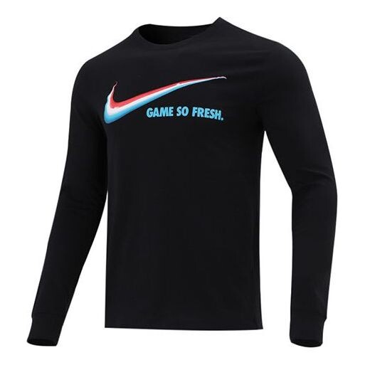 Футболка game so fresh basketball sports printing round neck long sleeves black Nike, черный 
Футболка game so fresh basketball sports printing round neck long sleeves black Nike, черный
