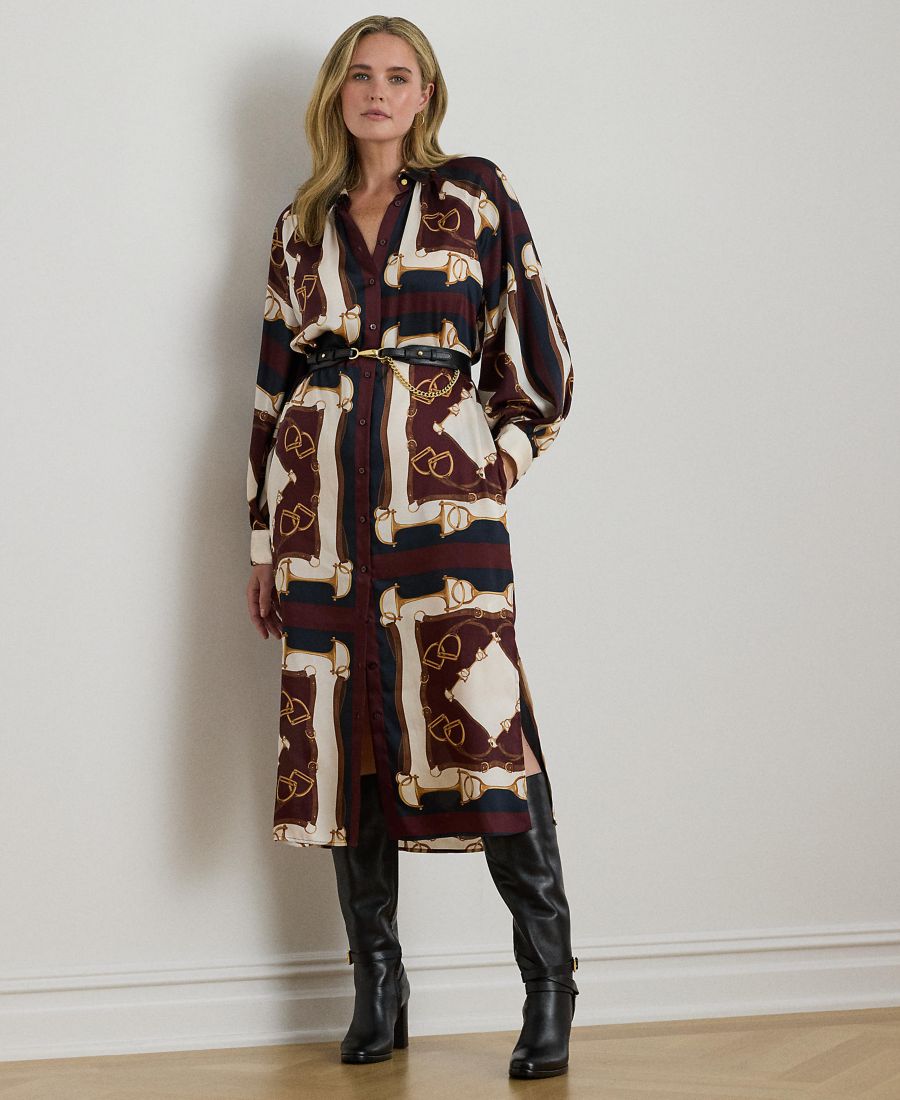 Платье-рубашка миди из саржи с воротником-стойкой, большого размера Lauren Ralph Lauren, Navy/Cream Multi
Платье-рубашка миди из саржи с воротником-стойкой, большого размера Lauren Ralph Lauren, Navy/Cream Multi