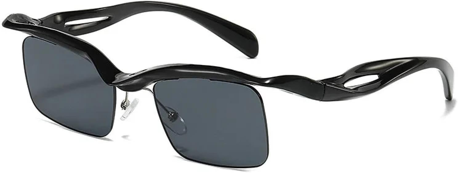 Модные уникальные солнцезащитные очки без оправы для женщин в стиле ретро с прозрачными линзами цвета океана, защита от УФ-излучения UV400, для мужчин в стиле панк VVTWSSW, Black-black
Модные уникальные солнцезащитные очки без оправы для женщин в стиле ретро с прозрачными линзами цвета океана, защита от УФ-излучения UV400, для мужчин в стиле панк VVTWSSW, Black-black