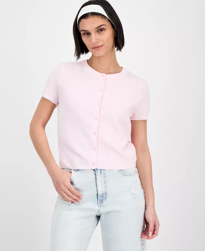 Юниорский свитер с короткими рукавами и круглым вырезом, вязаный косами Freshman, розовый
Юниорский свитер с короткими рукавами и круглым вырезом, вязаный косами Freshman, розовый