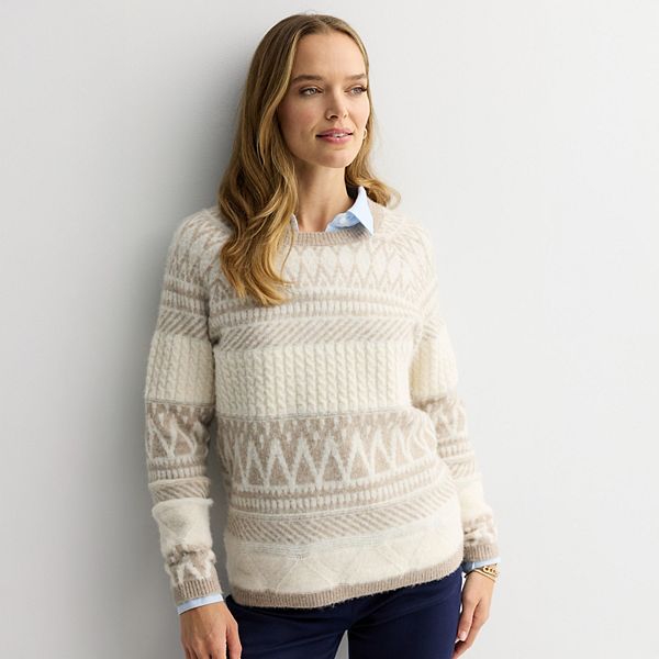Женский уютный свитер с узором fair isle и косой Croft & Barrow, Tan Fancy Fairisle
Женский уютный свитер с узором fair isle и косой Croft & Barrow, Tan Fancy Fairisle