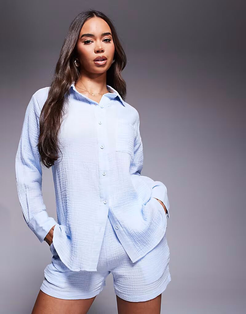 Рубашка Missyempire с карманом из марли синего цвета
Рубашка Missyempire с карманом из марли синего цвета