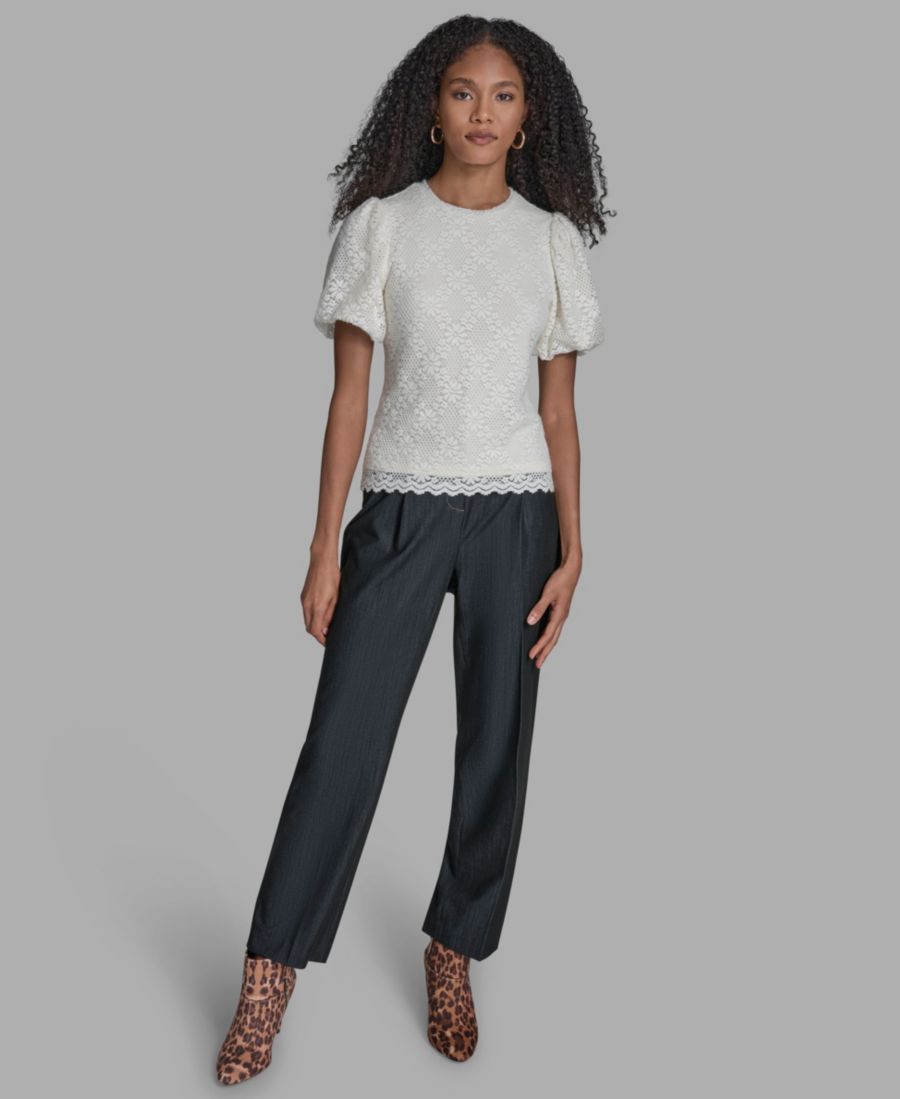 Женская кружевная блузка с коротким рукавом BCBG, Whisper White
Женская кружевная блузка с коротким рукавом BCBG, Whisper White