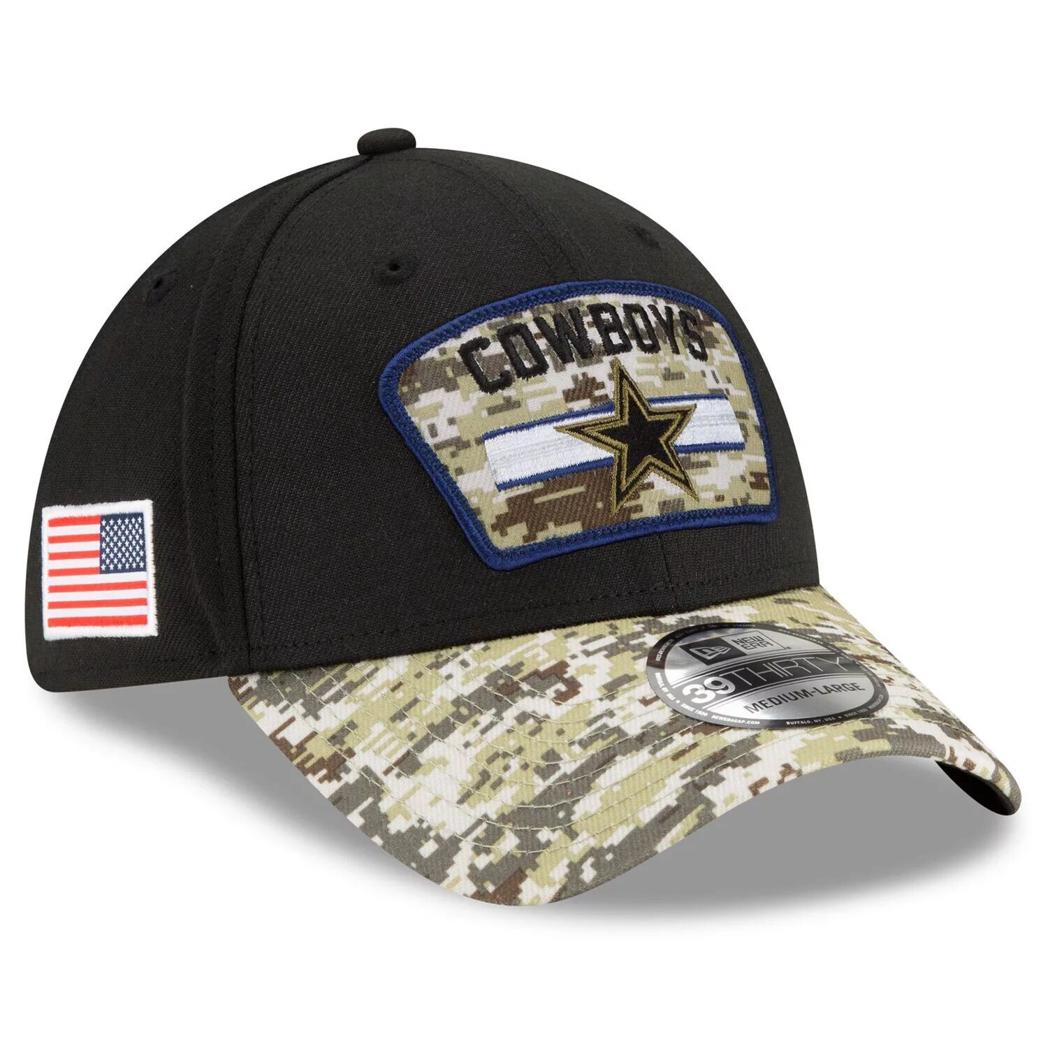 Мужская кепка New Era Black/Camo Dallas Cowboys 2021 Salute To Service 39THIRTY Flex Hat
Мужская кепка New Era Black/Camo Dallas Cowboys 2021 Salute To Service 39THIRTY Flex Hat