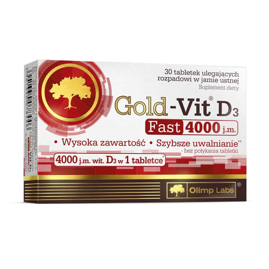 Olimp Labs, Gold-Vit D3 Fast 4000 МЕ, 30 таблеток
Olimp Labs, Gold-Vit D3 Fast 4000 МЕ, 30 таблеток