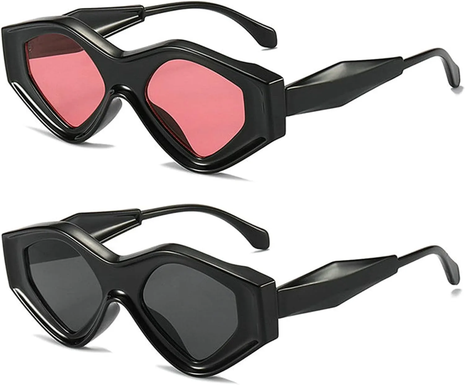 Солнцезащитные очки Willochra в винтажном стиле панк Y2K «кошачий глаз» для женщин и мужчин, черные, модные, с защитой от УФ-излучения UV400, 2pcs-black&black Pink
Солнцезащитные очки Willochra в винтажном стиле панк Y2K «кошачий глаз» для женщин и мужчин, черные, модные, с защитой от УФ-излучения UV400, 2pcs-black&black Pink