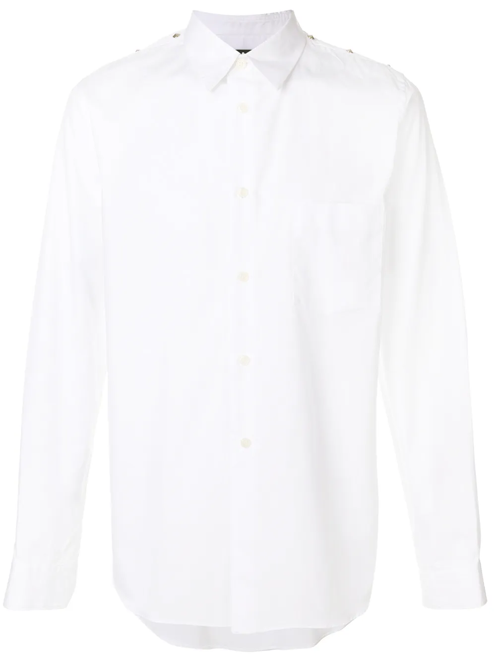 Рубашка с заклепками на плечах Black Comme Des Garçons, белый
Рубашка с заклепками на плечах Black Comme Des Garçons, белый