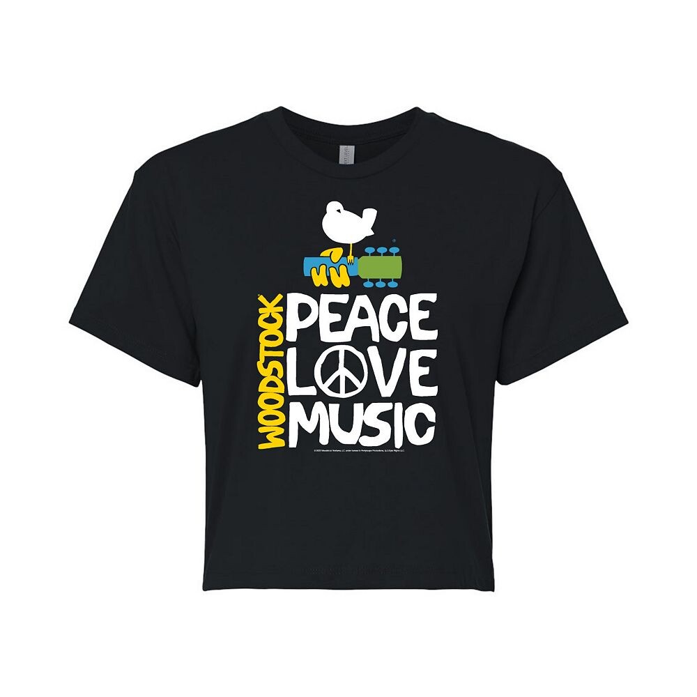 Укороченная футболка Woodstock Peace Love Music для юниоров Licensed Character, черный
Укороченная футболка Woodstock Peace Love Music для юниоров Licensed Character, черный