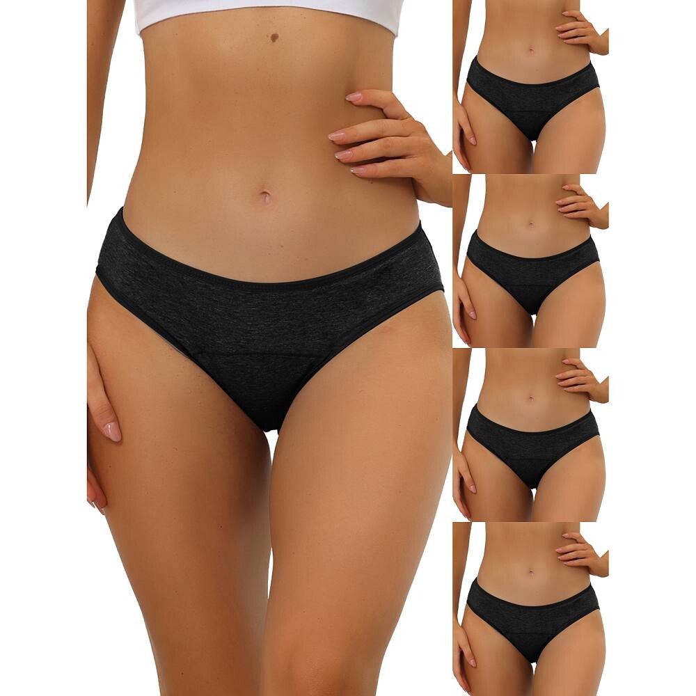 5 упаковок женского нижнего белья, хипстерские трусики со средней талией, доступны в размерах больших размеров ALLEGRA K, черный
5 упаковок женского нижнего белья, хипстерские трусики со средней талией, доступны в размерах больших размеров ALLEGRA K, черный