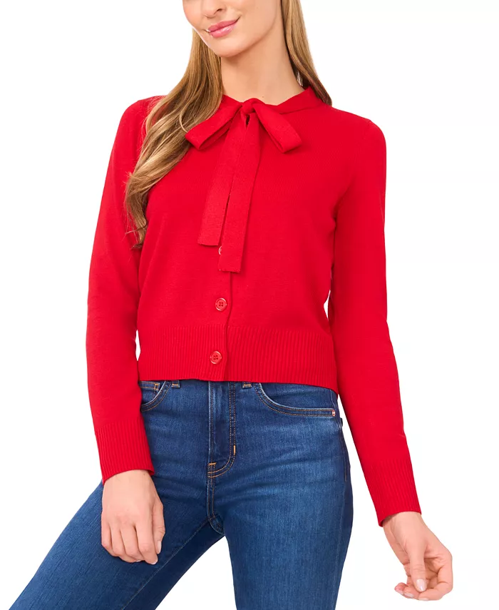 Женский кардиган с завязкой на шее CeCe, красный
Женский кардиган с завязкой на шее CeCe, красный