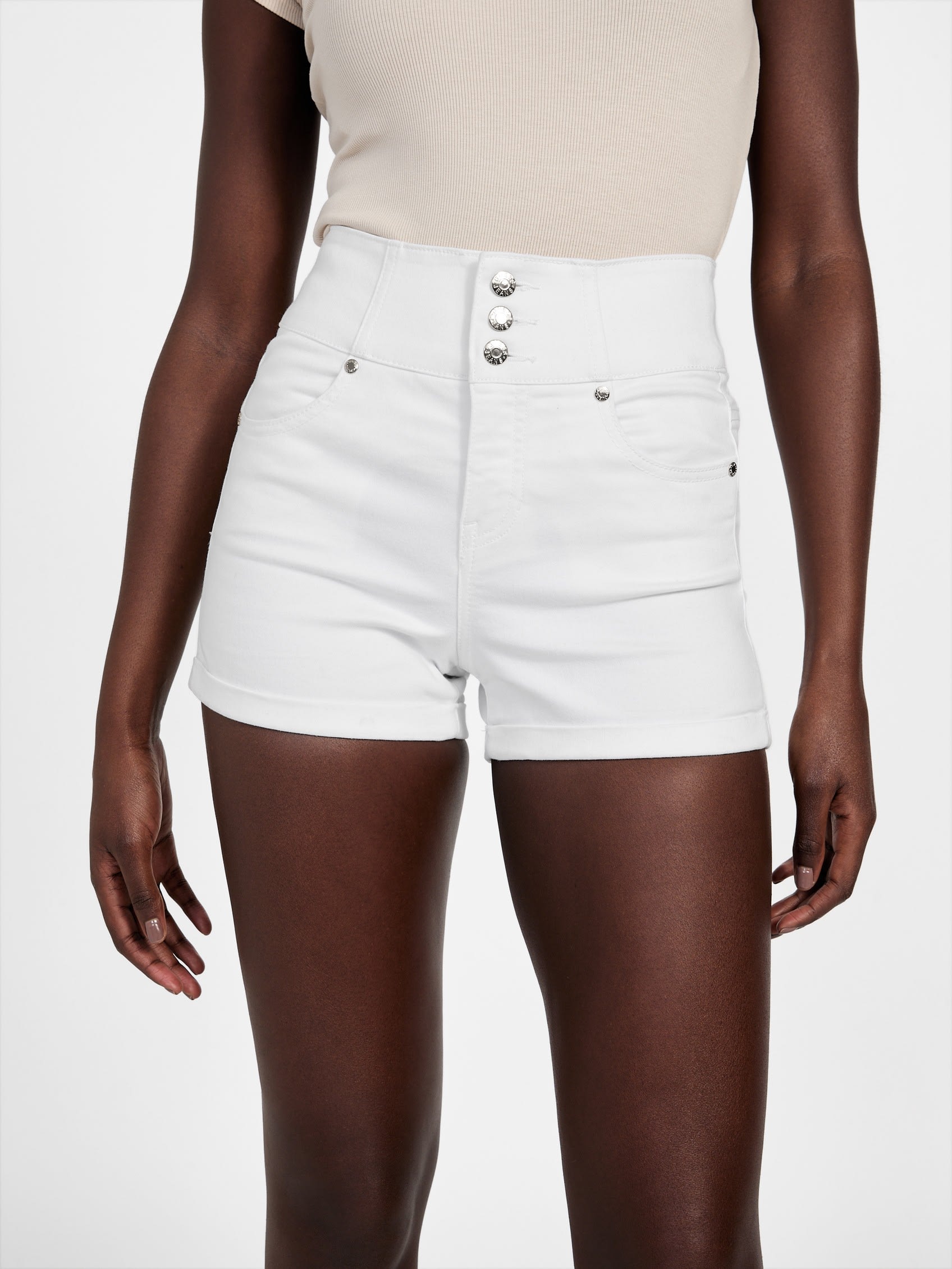 Корсетные шорты из денима Milan с высокой посадкой Guess Factory, цвет white wash destory
Корсетные шорты из денима Milan с высокой посадкой Guess Factory, цвет white wash destory