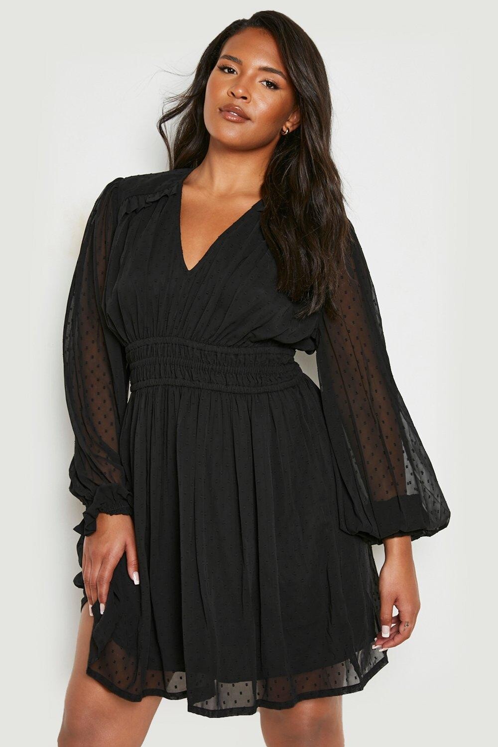 Платье plus dobby с длинными рукавами Boohoo, черный
Платье plus dobby с длинными рукавами Boohoo, черный