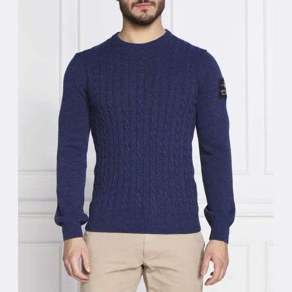 Шерстяной свитер узкого кроя Aeronautica Militare, синий
Шерстяной свитер узкого кроя Aeronautica Militare, синий