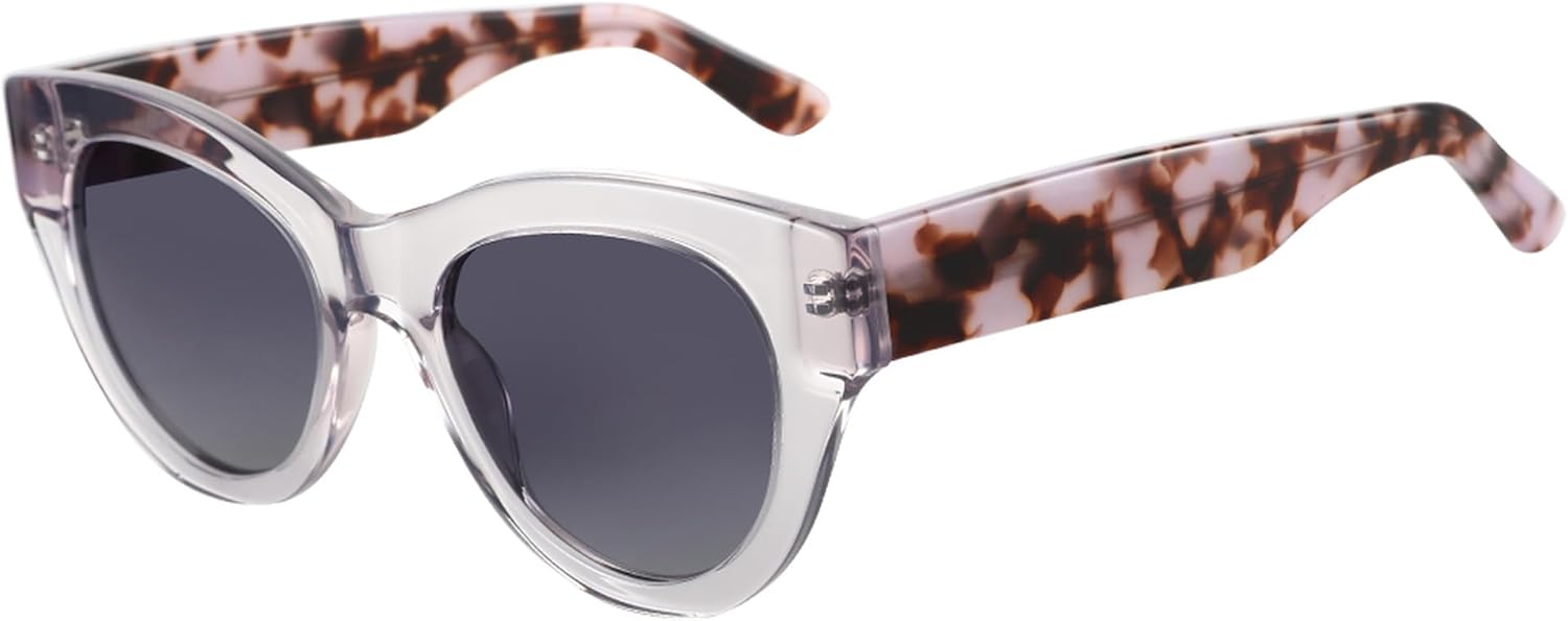 Женские поляризованные солнцезащитные очки ZENOTTIC круглой формы: модные солнцезащитные очки для женщин - ретро-классические очки с защитой от УФ-излучения UV400, C03 Crystal Grey Frame Grey Lens
Женские поляризованные солнцезащитные очки ZENOTTIC круглой формы: модные солнцезащитные очки для женщин - ретро-классические очки с защитой от УФ-излучения UV400, C03 Crystal Grey Frame Grey Lens