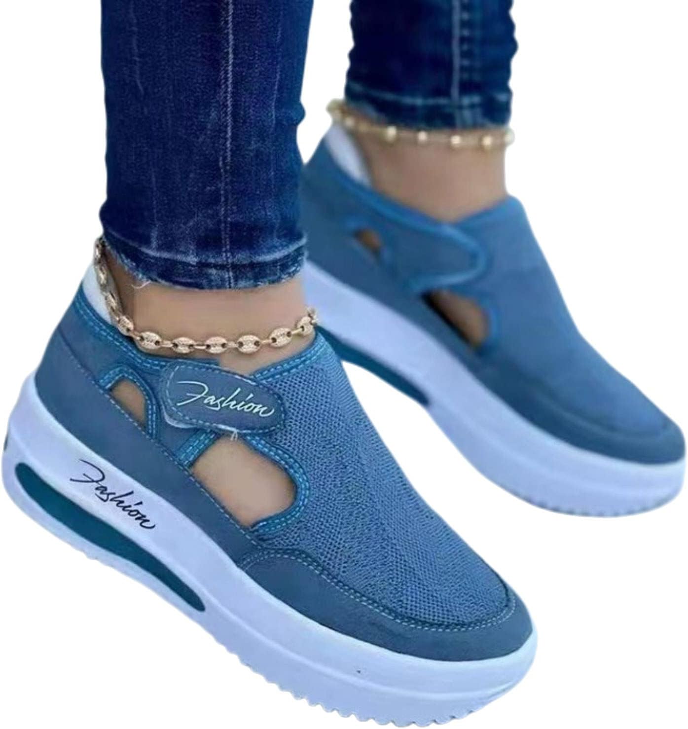 Женские кроссовки для ходьбы из вязаной сетки, дышащие ортопедические туфли, слипоны на платформе, удобные лоферы с круглым носком, застежкой на пряжку и липучкой, туфли Wabkderpu, синий
Женские кроссовки для ходьбы из вязаной сетки, дышащие ортопедические туфли, слипоны на платформе, удобные лоферы с круглым носком, застежкой на пряжку и липучкой, туфли Wabkderpu, синий