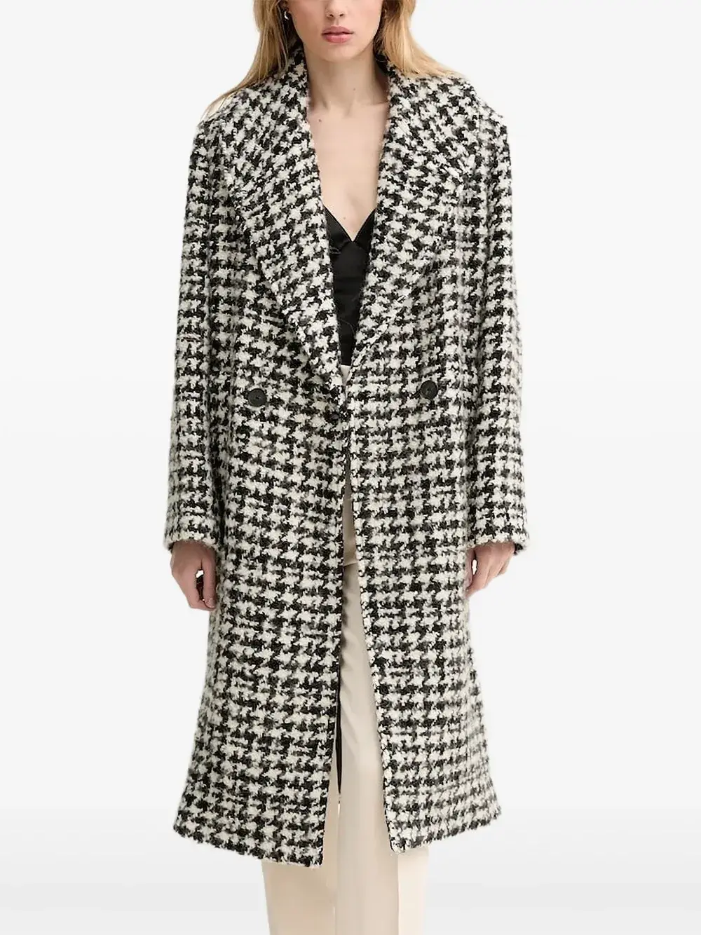 Двубортное пальто в ломаную клетку IRO, черный
Двубортное пальто в ломаную клетку IRO, черный