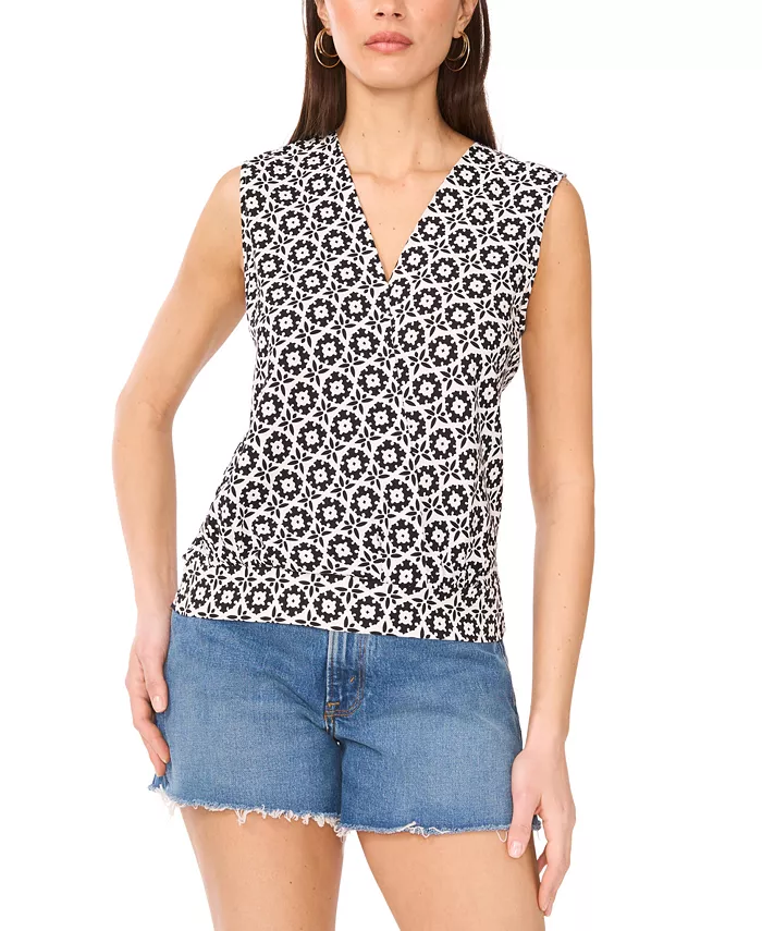 Женская блузка без рукавов с принтом и запахом Vince Camuto, черный
Женская блузка без рукавов с принтом и запахом Vince Camuto, черный