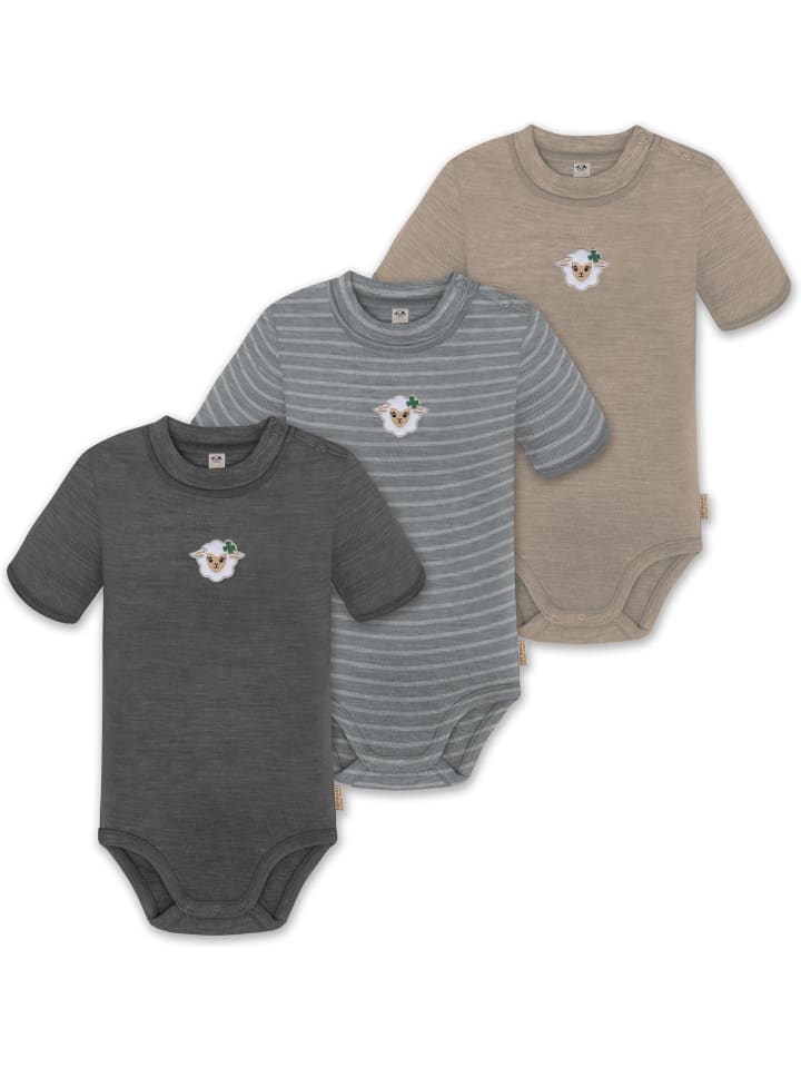 Normani Outdoor Sports Комплект из 3 унисекс комбинезонов-боди с короткими рукавами и пуговицами из мериносовой шерсти для младенцев, бежевого/серого/антрацитового цвета
Normani Outdoor Sports Комплект из 3 унисекс комбинезонов-боди с короткими рукавами и пуговицами из мериносовой шерсти для младенцев, бежевого/серого/антрацитового цвета