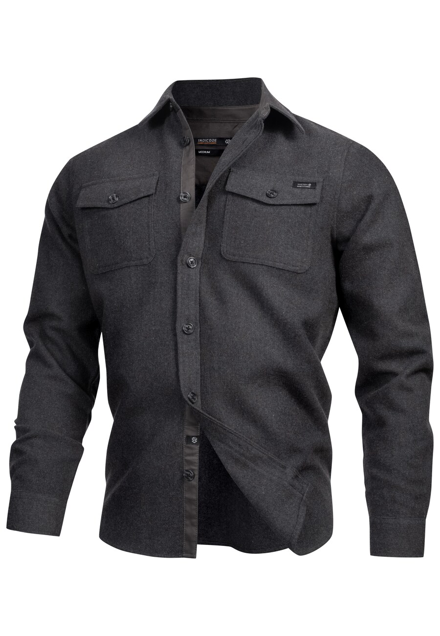 Рубашка обычного кроя на пуговицах INDICODE JEANS Lui, антрацит 
Рубашка обычного кроя на пуговицах INDICODE JEANS Lui, антрацит