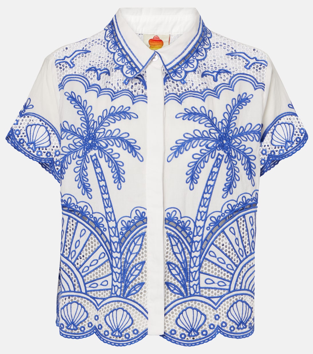 Рубашка из хлопка Ришелье Farm Rio, синий
Рубашка из хлопка Ришелье Farm Rio, синий