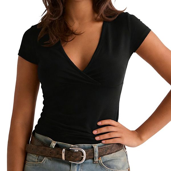 Женская футболка с запахом и V-образным вырезом Clearflower, Black, Черный, Женская футболка с запахом и V-образным вырезом Clearflower, Black
Женская футболка с запахом и V-образным вырезом Clearflower, Black, Черный, Женская футболка с запахом и V-образным вырезом Clearflower, Black